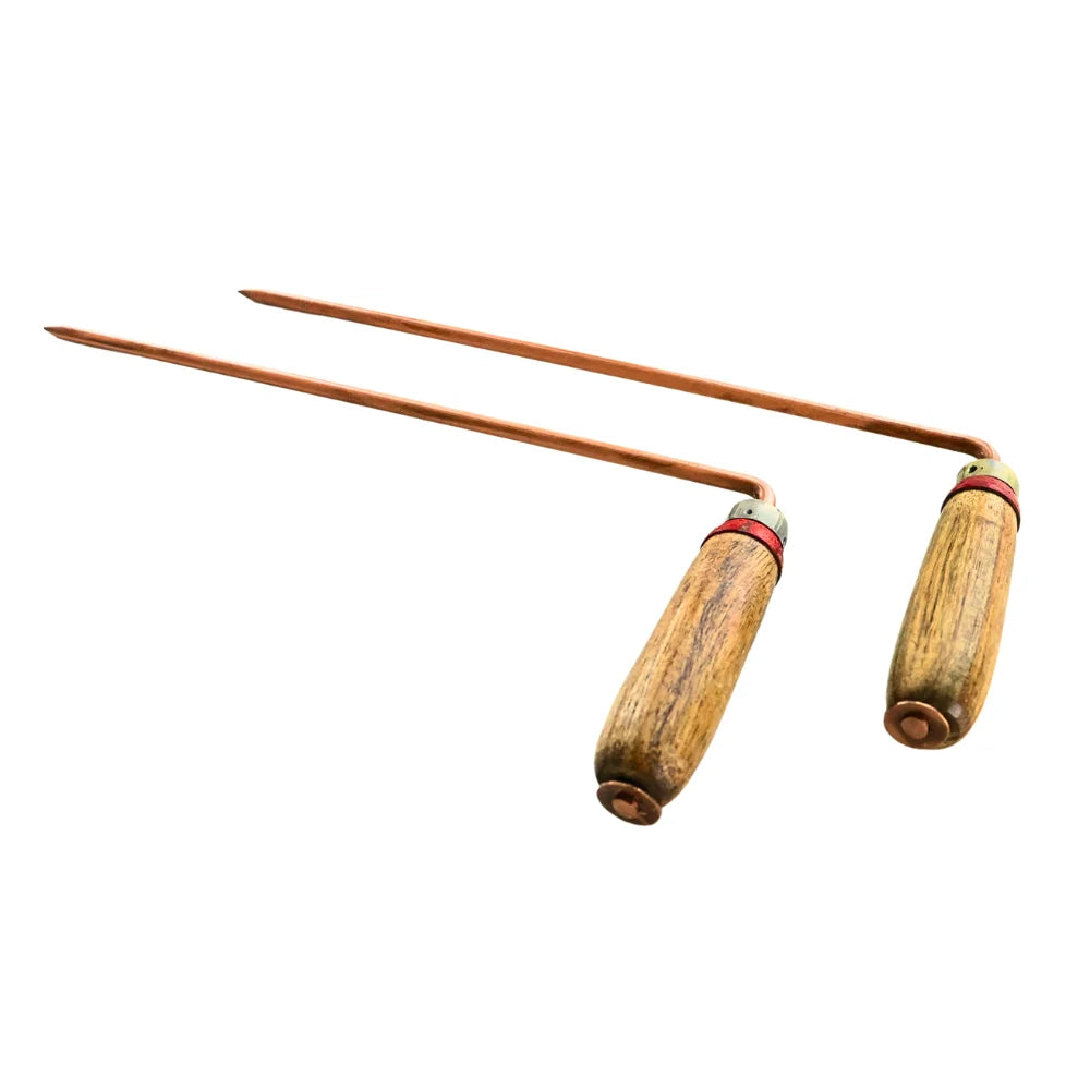 Copper Dowsing Rods L Shape For Vastu with Wooden Handle (Pair)